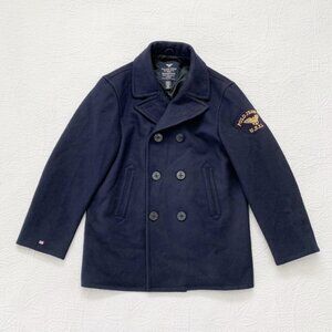 RARE🔥 Ralph Lauren Polo Jeans Co Men's Double Breasted Military Style Pea Coat